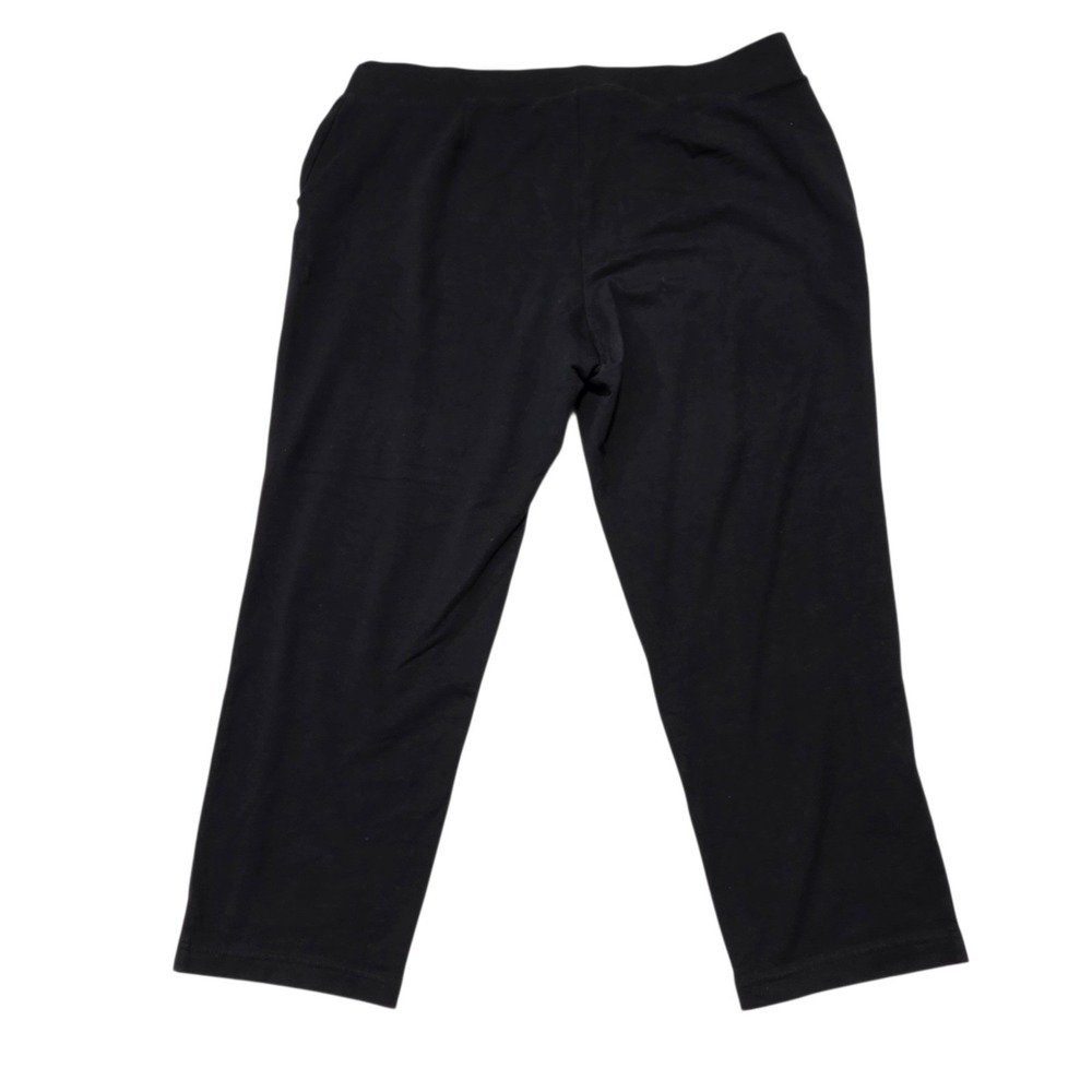 J Jill Pure Jill Affinity French Terry Slim Crop Pants Black Women's Size L - Picture 2 of 8